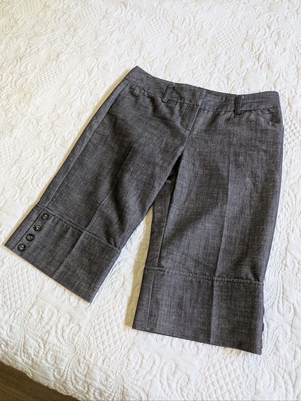 Bwear Charcoal Gray Cropped Dress Shorts